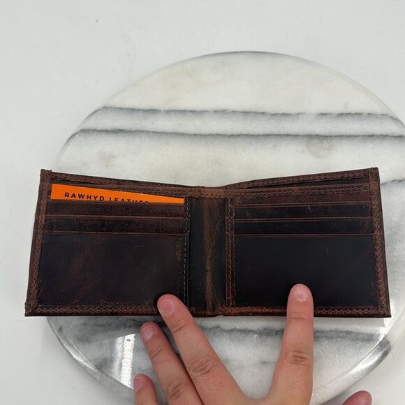 NWT RAWHYD Leather Raw HYD Rfid Wallet for with Star Concho Western Wallet - Picture 3 of 7